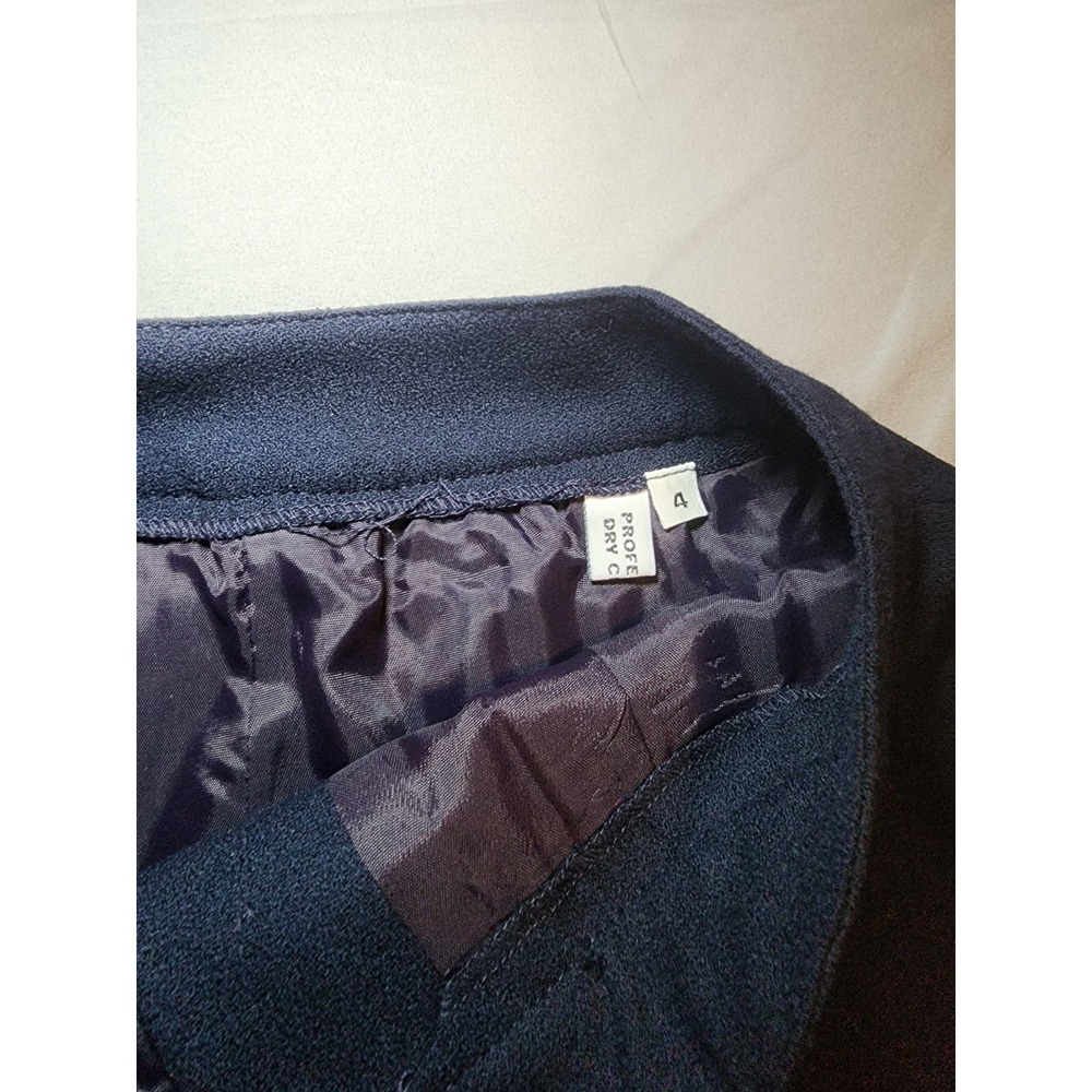 Vintage 1990s Women's Navy Blue A-Line Midi Skirt Size 4 - Picture 3 of 7